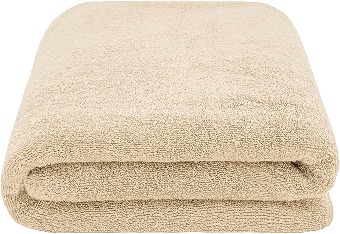 Cotton Paradise 100% Cotton 40x80 Oversized Bath Sheet, Extra Large Turkish Bath Towels for Bathroom, Beige Bathsheet