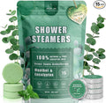 Shower Steamers Aromatherapy 15-Pack Shower Bombs Gifts for Wife, Organic Menthol & Eucalyptus for Shower Natural Essential Oil,Mothers Day Gifts for Mom Wife Women Men Bath Stress Relief
