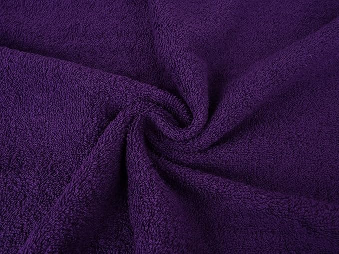 CASA COPENHAGEN He & She 6 Pieces Towel Set- Violet Indigo + Blue Green, 550 GSM 2 Bath Towel 2 Hand Towel 2 Washcloth, Designed in Denmark Made of Soft Egyptian Cotton for Bathroom, Kitchen & Shower