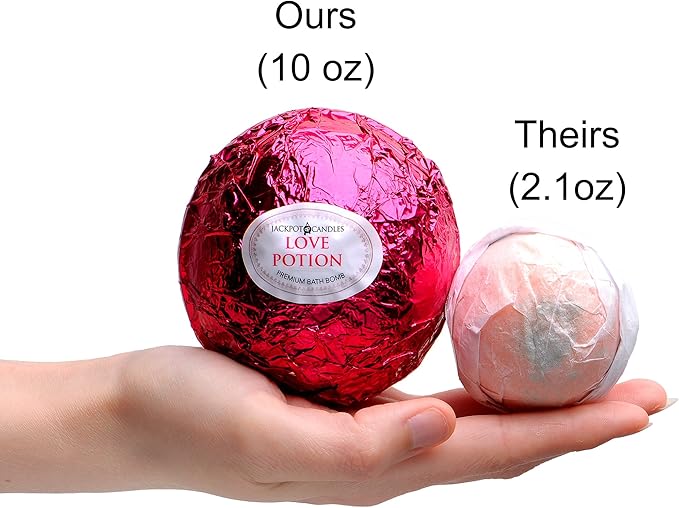 Love Potion Bath Bomb with Necklace Created with Crystal Extra Large 10 oz. Made in USA