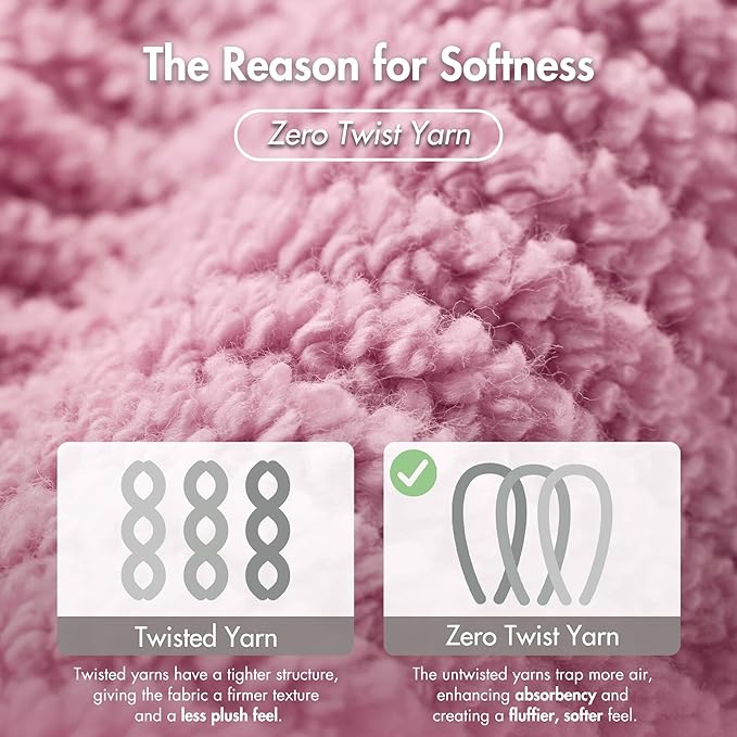 Madison Park Bathroom Towel Set of 6 Diagonal Ribbed, Pink 100% Cotton Quick Dry & Absorbent| 2 Bath 30" x 56"| 2 Hand 18" x 28"| 2 Washcloths 13" x 13"| Zero Twist, 500 GSM, Oeko-TEX