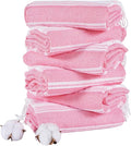 Genovega 6 Packs Oversized Turkish Beach Towels Set Bulk 74"x38" Extra Large Sand Free Quick Dry Swim Bath Pool Towel Travel Blanket Adult Essentials Cruise Accessories Vacation Red Stuff