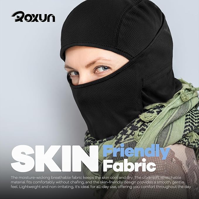 ROXUN Ski Mask Balaclava Shiesty, Motorcycle Summer Cooling Breathable UV Protector for Men/Women