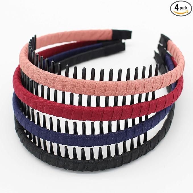 JOBAND Multicolor Stylish Teeth Comb Hair Hoop Hairband Headband Soft Comfy Non-slip Hair Accessories for Women/Girl(4 color)