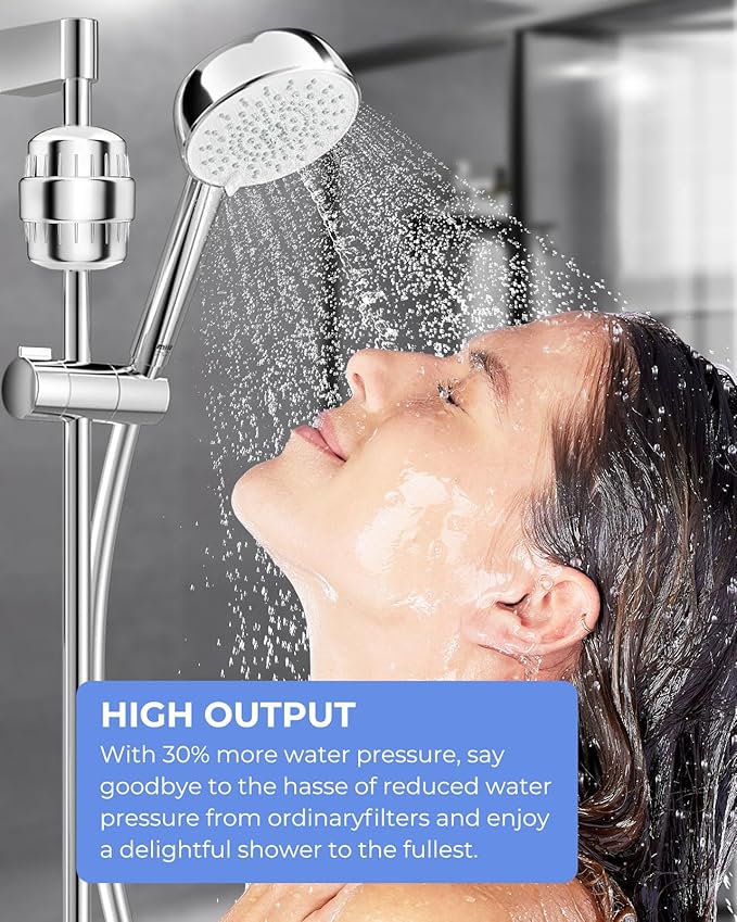 6 Pack 30 Stage Universal Shower Filter Replacement Cartridge -Removes Chlorine, Heavy Metals, Iron, Sediments-VeoryFly ShowerHead Water Filter Cartridge, Compatible with Universal Shower Filter