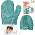 Karenhi 2 Pcs Honeycomb Exfoliating Glove Set Exfoliating Bath Mitt Honeycomb Face and Body Scrubber Shower Mitt for Cleaning Body Shower Face Skin Beauty Spa, Quick Drying (Green)