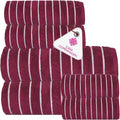 CASA COPENHAGEN Ecstatic 6Pcs 100% Egyptian Cotton Large Designer Towels Gift Set- Wine, 600GSM, 2Bath 2Hand 2Washcloths, Bath Towels for Bathroom Set for Women & Men