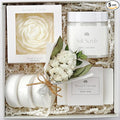 Mothers Day Spa Basket for Women – Sweet Coconut Luxury Candle & Bath Set, Handmade Self Care Birthday Box for Mom