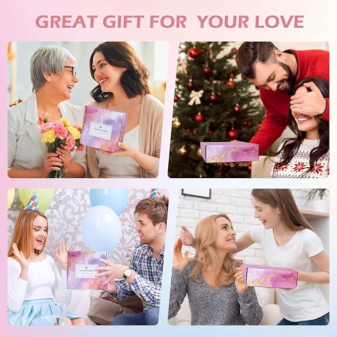 Candles Gift Set for Women, Aromatherapy Candles for Home Scented 4 Pack, 80 Hours Long Lasting, Womens Gifts for Christmas, Birthday, Valentines Day
