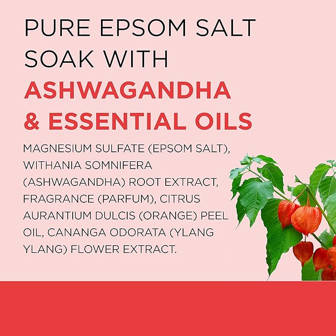 Dr Teal's Epsom Salt Magnesium Soak, Ashwagandha & Essential Oils, 3 lbs
