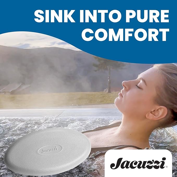 Jacuzzi J-200 Series Spa Pillow - Oval Snap-in Hot Tub Headrest for 2008+, Part #2472‑828, Replacement Spa Pillow, Upgrade Comfort, Tool-Free Installation, Easy to Clean, Long-Lasting Support