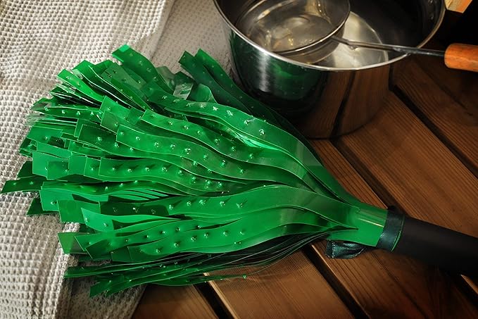2-Pack of Relax Saunavihta, Handmade Finnish Sauna Whisk, Nordic Sauna Accessories Banya Venik for Massage (2, Green and Glack)