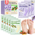 5Pack Moisturizing＆3Psck Foot Peeling Foot Mask, Hydrating Foot Masks Dry Cracked Feet, Soothing Moisturizer Repair Rough Heels＆Baby Soft Feet, Exfoliator Peel Calluses Dead Skin Callus Remover(8P)