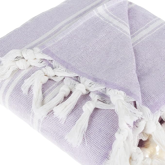Beach Towel | Cotton Beach Towels, Easy to Carry, Sand Free, Highly Absorbent, Quick Dry, Turkish Towels for Travel Camping Bath Sauna Beach Gym Fitness Pool Yoga SPA by Lahammam, Asena, Lilac