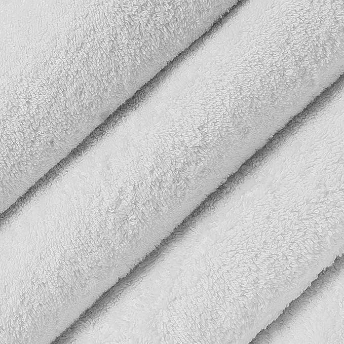 Classic Turkish Towels CTT - Premium 4 Piece Bath Towel Set, Made with 100% Turkish Cotton, Quick Drying, Highly Absorbent & Comfy Towels for Spa & Hotel | 24"x48" (White)