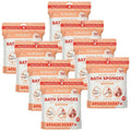 Scrubzz Disposable No Rinse Bathing Wipes - All-in-1 Single Use Shower Wipes, Simply Dampen, Lather, and Dry Without Shampoo or Rinsing (Peach, 8-Pack)