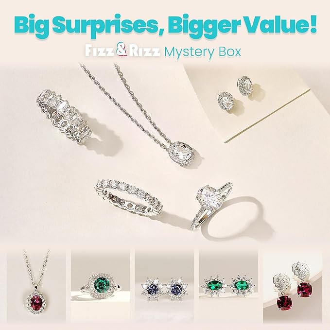 Fizz & Rizz Jewelry Mystery Bath Bomb:Surprise Rings,Necklaces, Earrings,Bracelets and Chance to Reveal High-Value Jewelry 1 Piece Bath Bomb Perfect Gifts for Various Occasions