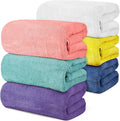 VitalCozy Set of 6 Large Bath Towels for Bathroom 28 x 55 Inches Soft Absorbent Shower Towels Bulk for Daily Use Gym Beach Pool Hotel (Light Color)