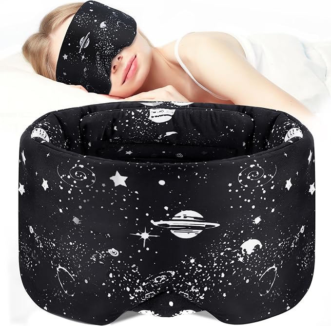 LOVE EYE Dual Side Sleep Mask,Ice Silk Eye Sleeping Mask & Blindfold with Adjustable Strap,Warm and Cool Side Total Blackout Eye Covers for Women Men Sleep Travel Nap