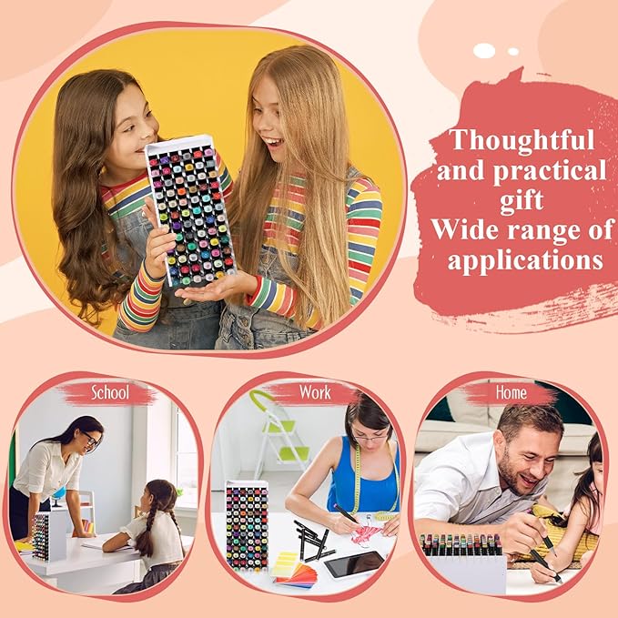 2 Pack Marker Storage Organizer Marker Organizer for Desk Holder Art Paint Pen Rack with Removable Divider to Store Paint Brushes Pens Color Pencils(10.83 x 5.12 x 5.12)