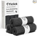 Yiclick Exfoliating Washcloth Towel, Japanese Exfoliating Bath Wash Cloth for Body Exfoliation, Korean Back Scrubber Washer for Shower, African Net Sponge Brush Loofah Exfoliator