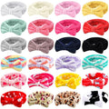 WILLBOND 24 Pieces Spa Headband Bulk Skincare Headbands Face Wash Makeup Hairband Bow Facial Washing Face Head Wraps Adjustable Soft Flannel Towel for Women Shower (Stylish)