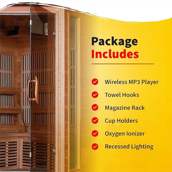 Blue Wave Hudson Bay 3-Person Cedar Corner Infrared Sauna with 7 Carbon Heaters