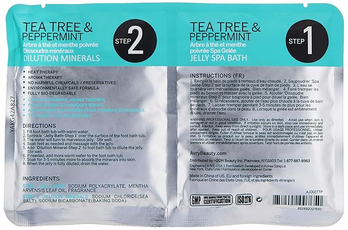 AvryBeauty Gel-Ohh Jelly Spa - Tea Tree & Peppermint,2 Count(Pack of 1)