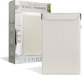 Zadro Foldable Towel Warmer, Folding Heat-Resistant Fabric, XLarge 35 Liter Capacity, Dual Even-Surround Heat Modes, Collapsible Space-Saving Design (Cream, 35L - 19.5"x12"x12")