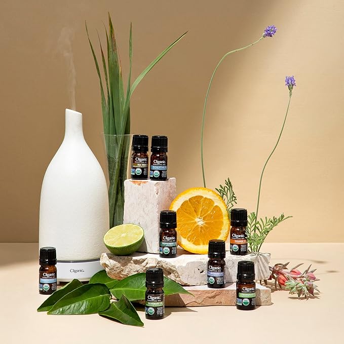 Cliganic Reinforce Essential Oil Blend - Natural Aromatherapy Oil for Diffuser Steam Distilled | Non-GMO Verified