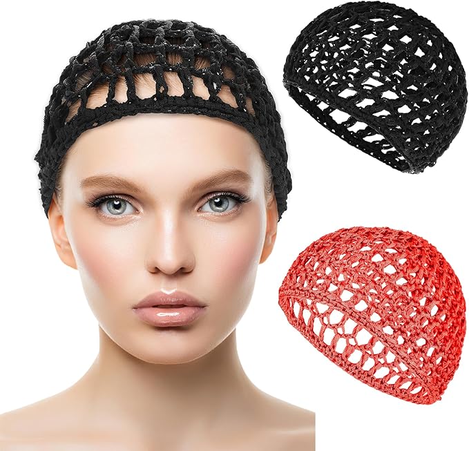 WLLHYF Wig Cap Thick Long Hair Caps Adjustable Net Mesh Braided Weaving Making Crochet Sew Weave Fishnet Grip Headband