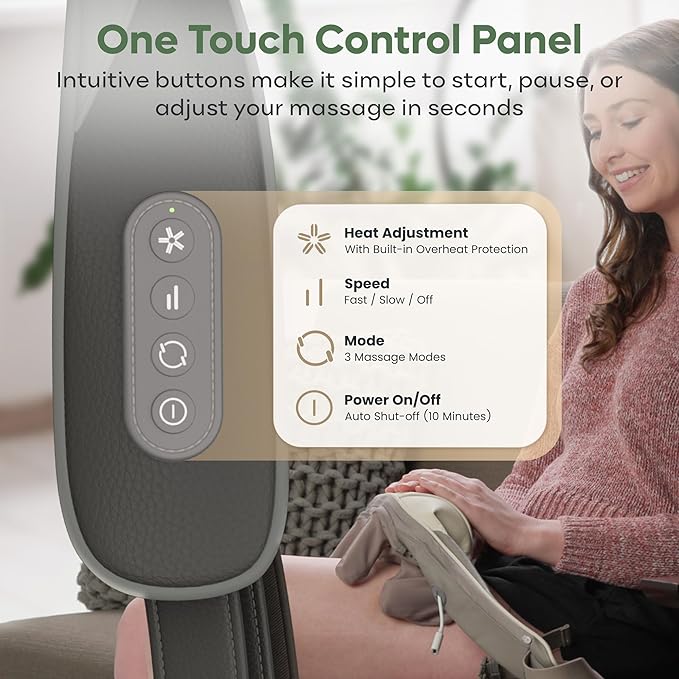 adomii Electric Neck and Back Massager, Heat Function Deep Tissue Cordless Neck Massager Relax Muscles, 4D Kneading Heated Massage Shoulder Massager Gift Ideas for Dad Mom Friends