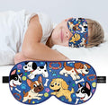 Silk Kids Sleep Mask: 100% Mulberry Silk Eye Mask, Sleeping Masks with Adjustable Strap, Soft & Light-Blocking Printed Kid Eye Cover for Boys Girls Teens Aged 5-15 (Puppy Theme)