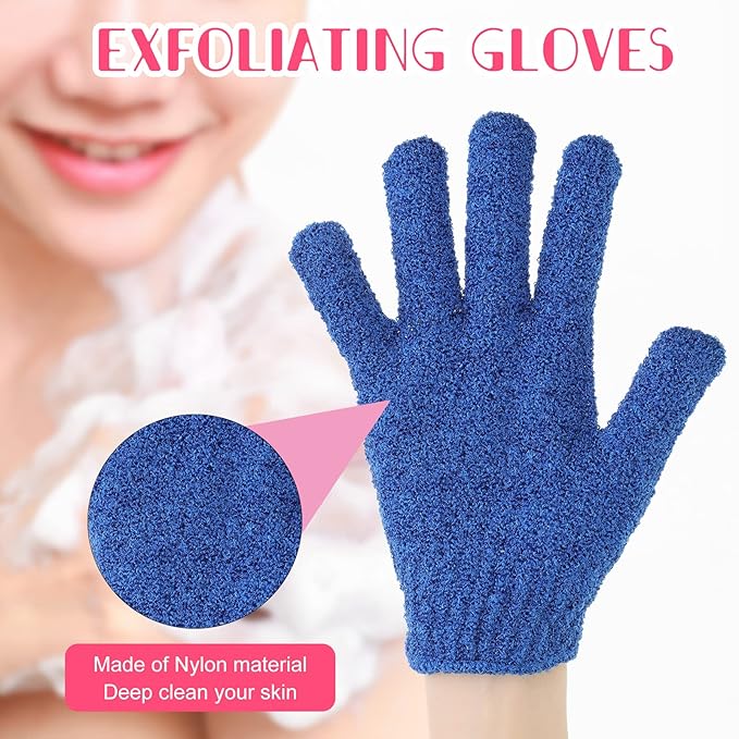 Tegeme 100 Pcs Exfoliating Gloves Bulk Double Sided Nylon Colorful Bath Shower Gloves for Men Women Beauty Spa Massage Shower Deep Clean Body Skin Scrubber Bathing Accessories,13 Colors