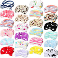 Jexine 24 Pcs Facial Spa Headband Makeup Headbands Bulk Bow Hair Head Band Fluffy Plush Spa Headband for Women Washing Face Shower Cleansing (Minimalist Color,vintage style)