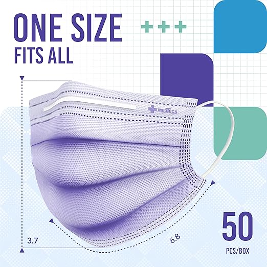 Medtecs Face Mask Disposable – Available in 50 & 2,000 pcs – ASTM Level 1, 3-Ply Breathable, Soft Fit – Adult Size – Ideal for Commuting & Daily Wear