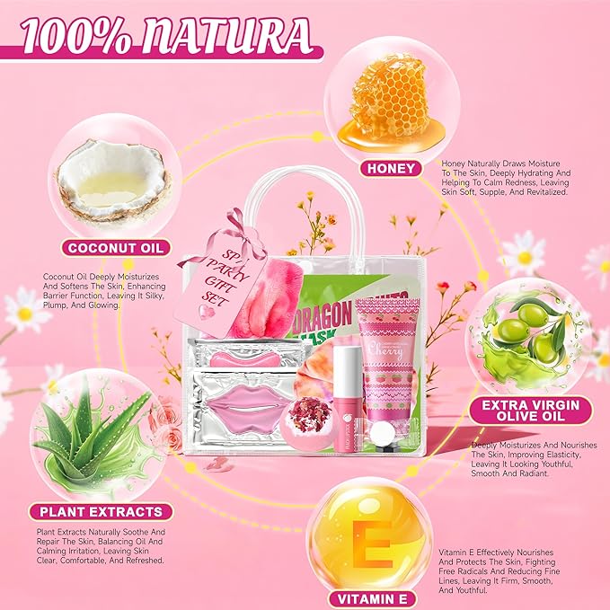 136Pcs Spa Party Supplies Set - 12 Spa Day Kits with Face/Lip/Eye/Hand/Foot Care,Party Favors for Sleepovers,Birthdays,Slumber Party & Relaxation,All Skin Types Safe