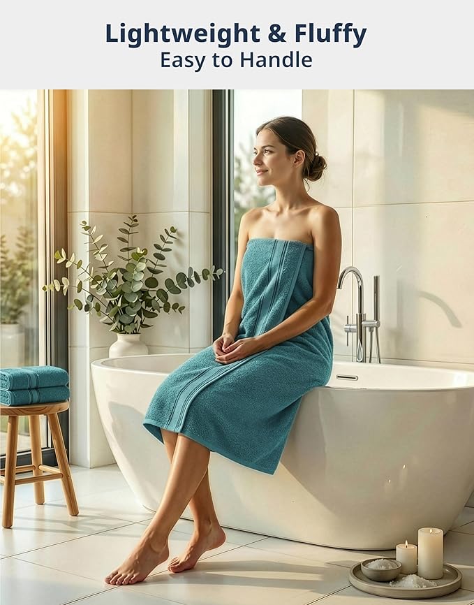 Lane Linen 100% Cotton Bath Towels 4 Pack (28"x54") - Zero Twist, Premium Cotton Large Towels Set for Bathroom - Quick Dry, Soft & Absorbent Large Bath Towel Set - Oeko Tex Certified, Pre Shrunk- Teal