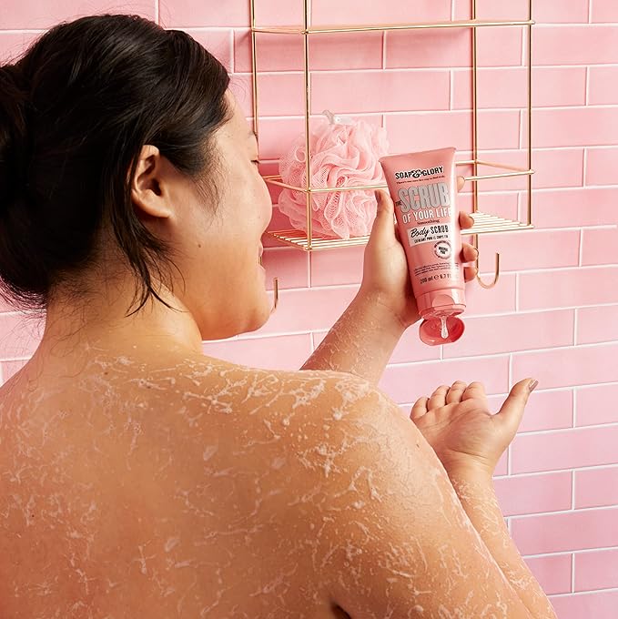 Soap & Glory Original Pink The Scrub Of Your Life Exfoliating Body Scrub - Smoothing & Buffing Vegan Scrub - Rose & Bergamot Body Polish with Shea Butter & Vitamin E (200ml)