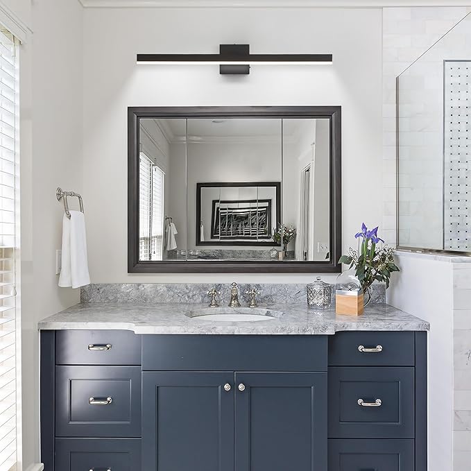 Black Bathroom Vanity Light 31.5 inch, 26W Dimmable 5CCT LED Modern Bathroom Light Fixture Over Mirror - ETL Certificated