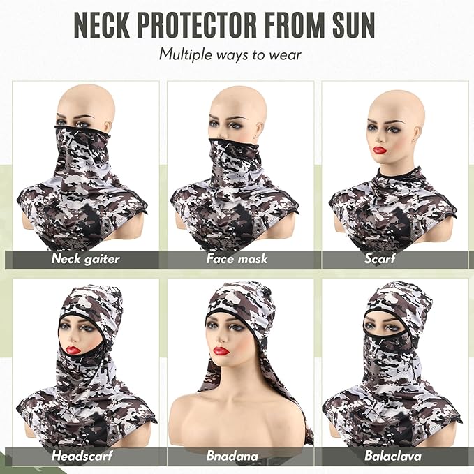 SATINIOR 3 Piece Balaclava Face Cover Sun Protection Neck Cover Summer Balaclava Motorcycle Face Mask for Men Women