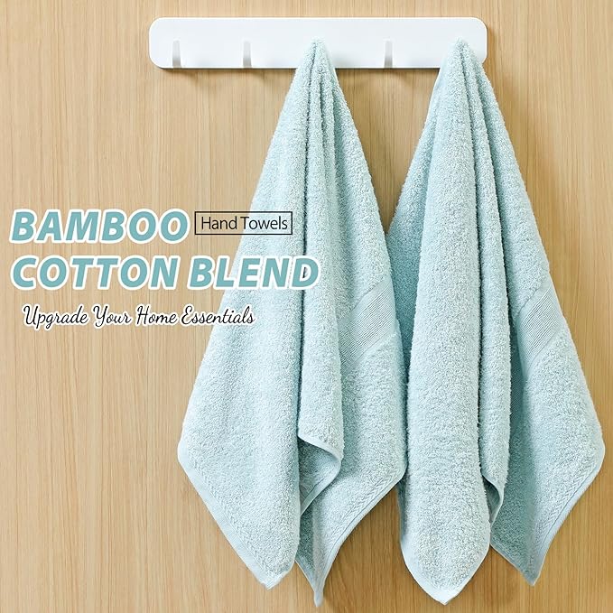 Aibaser Hand Towels-16x30inch - Lightweight and Highly Absorbent Hand Towels for Bathroom, Travel, Gym, Shower and Spa (Blue)