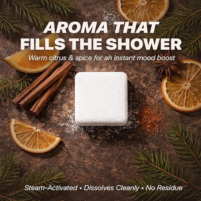 Shower Steamers Aromatherapy - USA Made with Natural Ingredients, Mothers Day Gifts for Mom, Large Shower Tablets with Orange & Fir Essential Oil, Self Care Relaxation Gifts for Women & Men