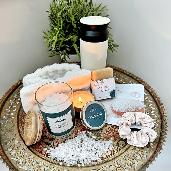 Mother’s Day Gifts for Mom - 11pc Luxury Spa Gift Basket for Women, Wife, Grandma, Relaxing Self Care Set with Throw Blanket, Insulated Tumbler, Oatmeal Soap & Candle, Unique Birthday Gifts for Her
