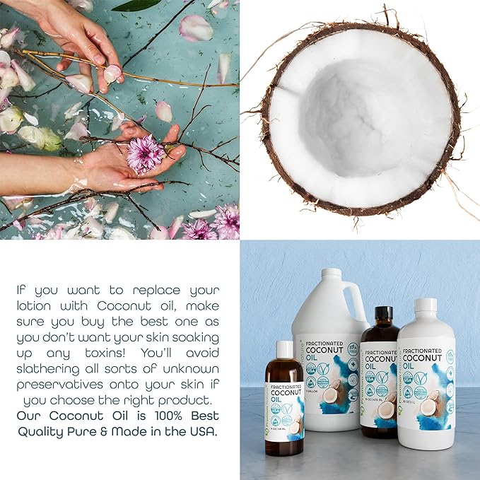 Premium Nature Fractionated Coconut Oil for Skin Moisturizer with Pump Massage Oils Best Carrier for Essential Oils Mixing Body OUL for Dry Skin Moisturizer Natural Oi for Face Hair Body 32 oz