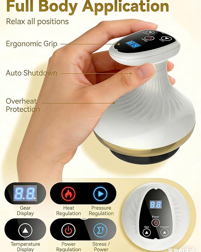 Cellulite Massage Tool, Body Sculpting Machine, Anti Cellulite Massager Helps Reduce Cellulite in The Abdomen, Arms, and Legs, 9 Suction Levels & Heat