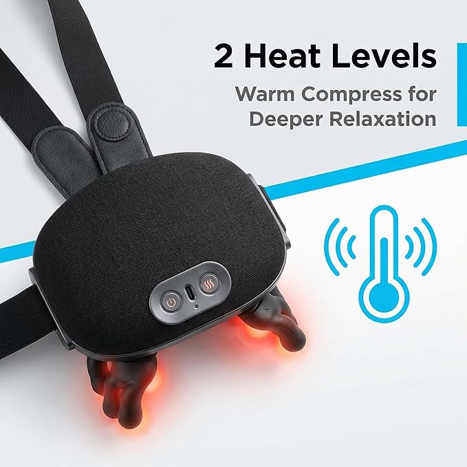 Portable Finger Pressure Neck and Back Massager with Heated Massage Tool, Electric deep Tissue 4D kneading Massage, simulating Human Relaxation and Muscle Pressure Relief