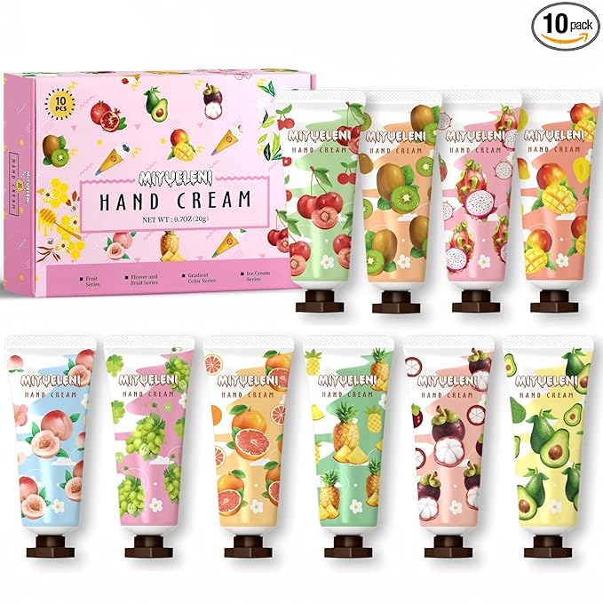 10 Pack Hand Cream Gift Set,Mothers Day Gifts,Moisturizing Hand Lotion Travel Size,Easter Basket Stuffers,Gifts for Women,teenager, Teacher Appreciation,Nurses Week,Small Gifts Unisex
