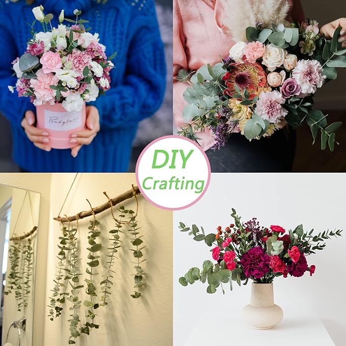 30 Pcs Dried Eucalyptus Stems 17" Real Eucalyptus for Shower Hanging 100% Made from Fresh Leaves, Wedding, Home, Farmhouse, DIY Spring Decor