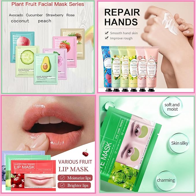 42 PCS Spa Party Supplies for Women,Spa Party Favors, Facial Masks,Under Eye Patches,Hand Cream, Lip mask,Headband,Sleepover Party Favors,Spa Kit Mothers Day Gifts for Women,Baby Shower favors